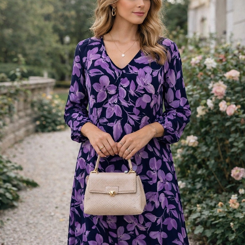 Belle Kim Gravel Floral Maxi Dress Women M Romantic Cottagecore Boho Long Sleeve